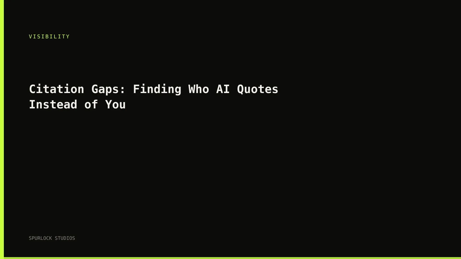 Citation Gaps: Finding Who AI Quotes Instead of You