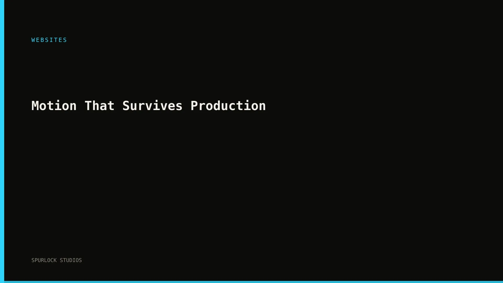 Motion That Survives Production