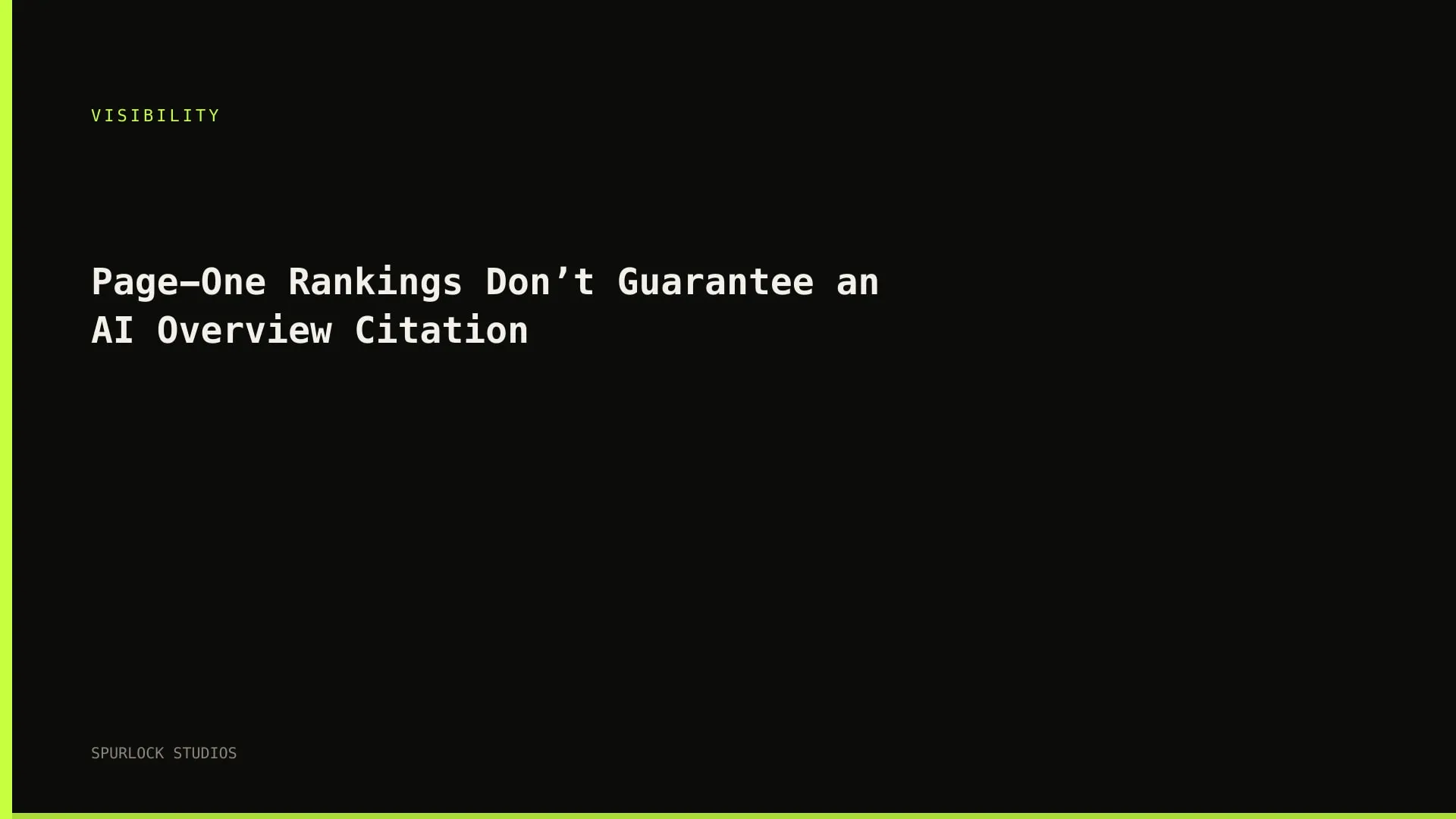 Page-One Rankings Don’t Guarantee an AI Overview Citation